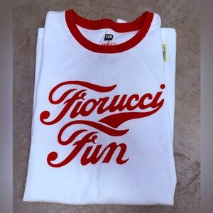 Fiorucci White Tee with Red Trim and Logo